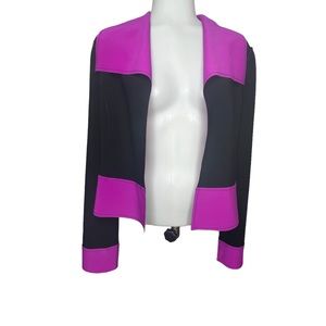 Joseph ribkoff black purple open front jacket 6